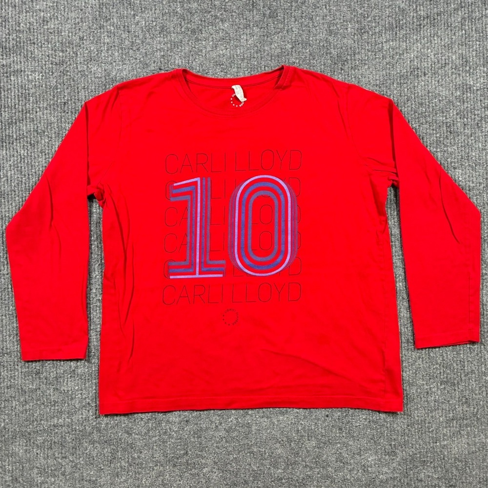 Carli Lloyd US Soccer Womens Long Sleeve Shirt Size XL Red Official Product‎